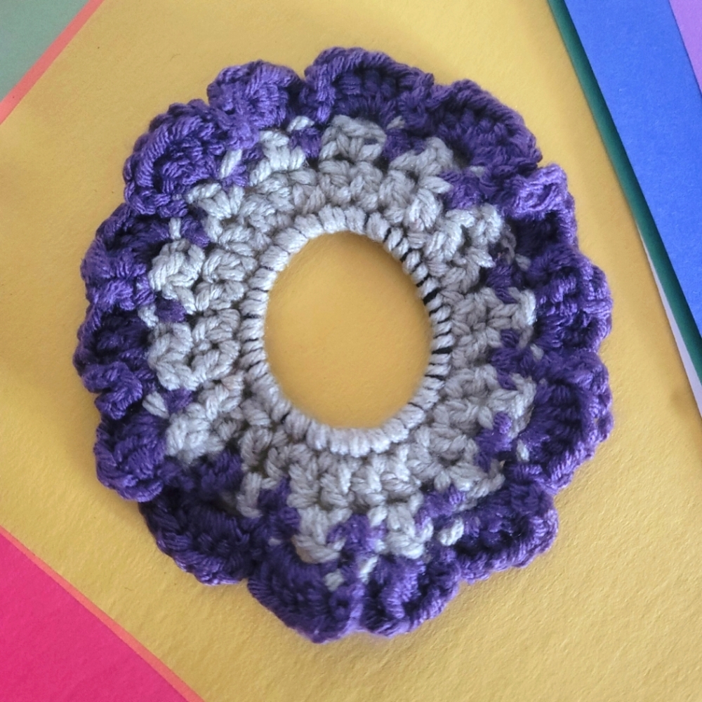 Handmade Purple Crochet Scrunchie